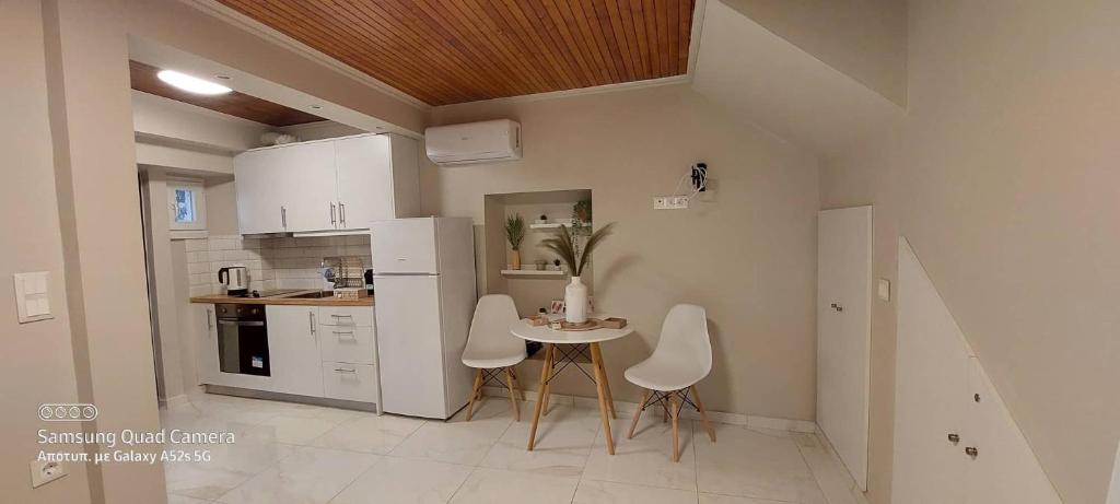 Kitchen and dining area inside the apartment
