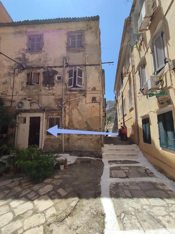 Old Town lane leading to Elise Corfu City Apartment